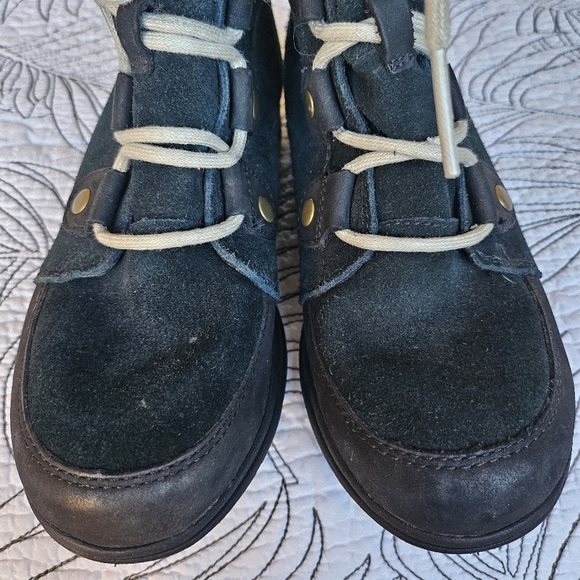 VGUC Sorel Explorer Joan Winter Boots Black Suede Faux Fur Waterproof Women 6 - Picture 8 of 16